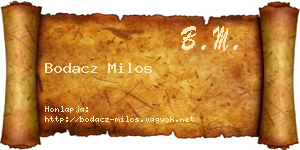 Bodacz Milos névjegykártya